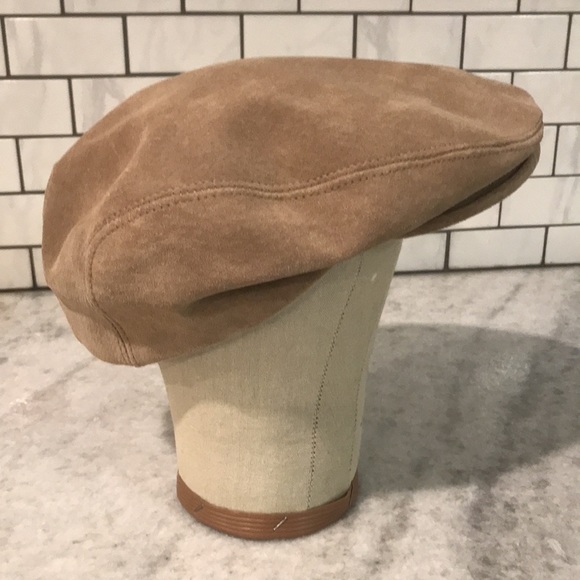 Eddie Bauer Leather Golf Hat Vintage Newsboy Celtic Gatsby Cap Brown L Made USA - Picture 3 of 8